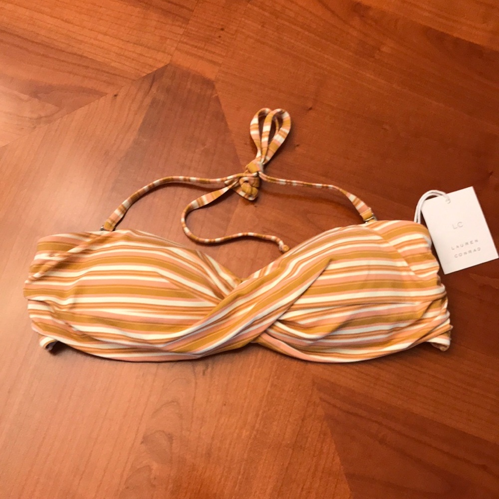 Lauren Conrad twist bandeau swim too Large NWT